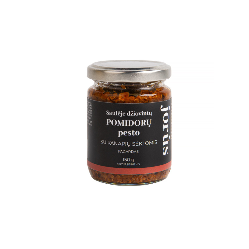 Saulėje džiovintų pomidorų pesto su kanapių sėklomis, 150 g