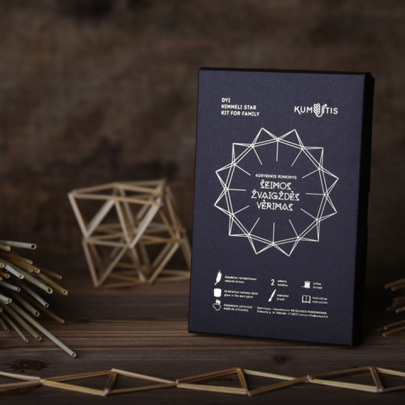 Kūrybinis rinkinys ,,Šeimos šiaudinės žvaigždės vėrimas”