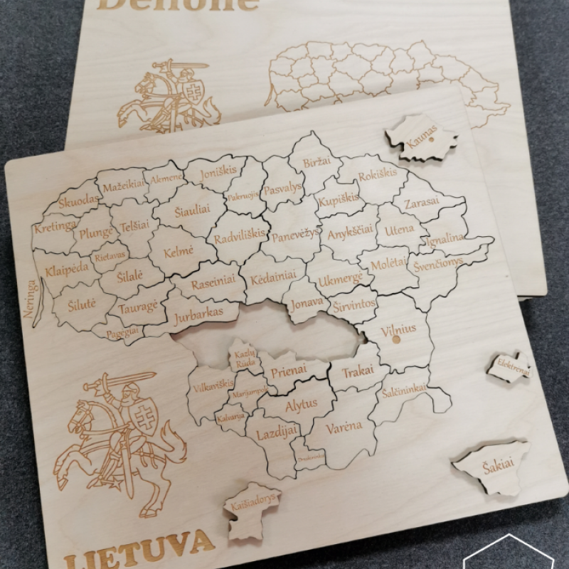 Dėlionė „Lietuva“ su dėžute