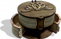 Medinė papuošalų dėžutė „Lotoso žiedas”