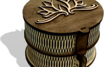 Medinė papuošalų dėžutė „Lotoso žiedas”