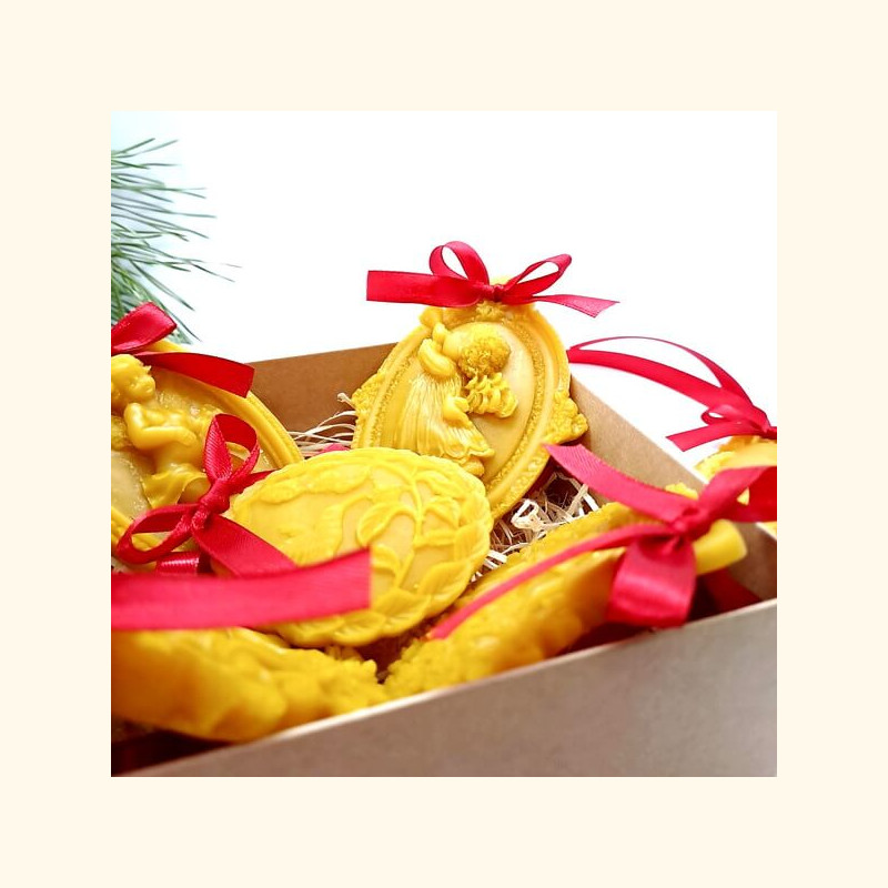 Klasikinių kalėdinių vaško žaisliukų rinkinys