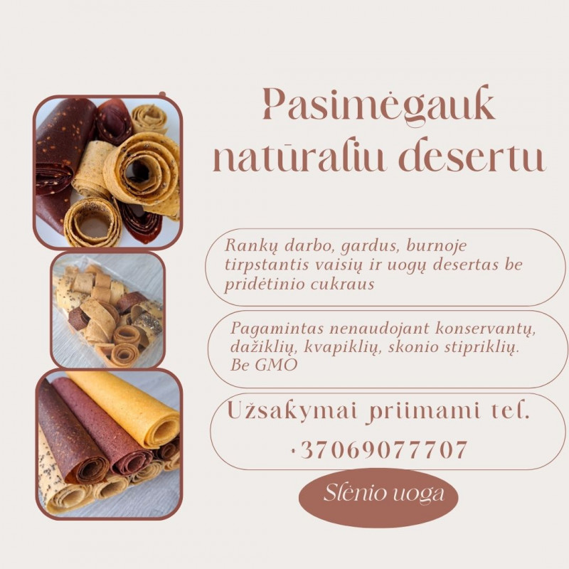 VAISIŲ IR UOGŲ DESERTAS (PASTILĖS)