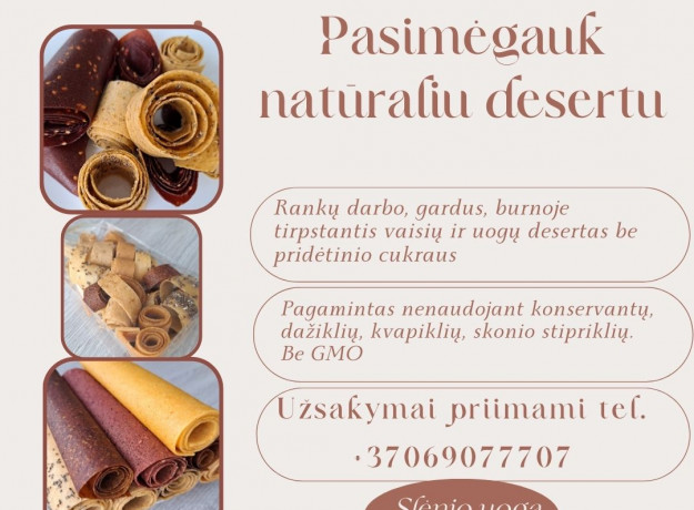 VAISIŲ IR UOGŲ DESERTAS (PASTILĖS)