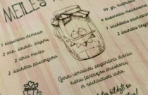 Graviruota medinė lentelė „Meilės receptas”