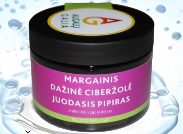 Kapsulės su margainiu, dažine ciberžole ir juoduoju pipiru 60 kapsulių 