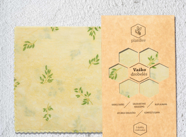 3 dydžių bičių vaško drobelių rinkinukas (Ramybė)