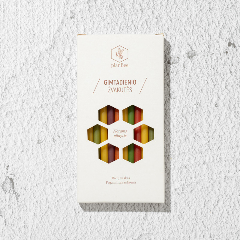 Gimtadienio žvakutės (Spalvotos)