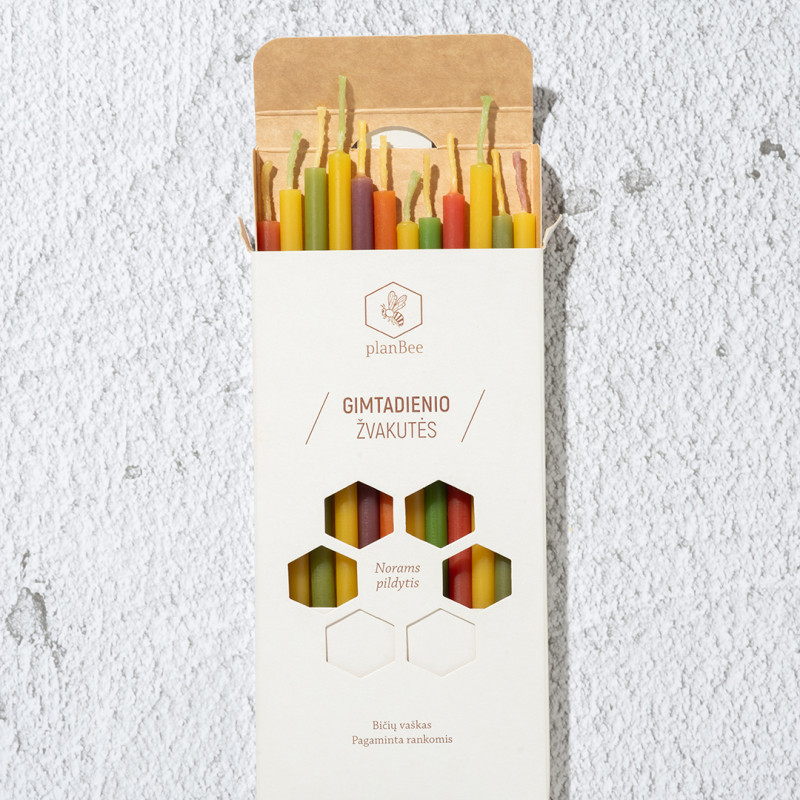 Gimtadienio žvakutės (Spalvotos)