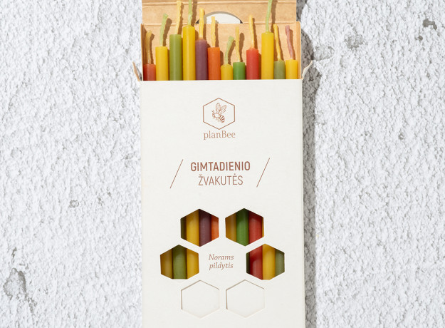 Gimtadienio žvakutės (Spalvotos)