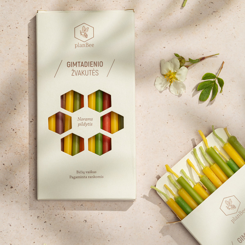 Gimtadienio žvakutės (Spalvotos)