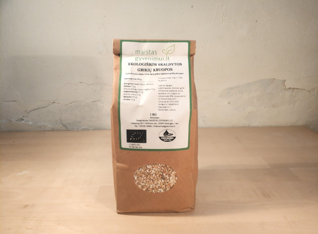 Ekologiškos skaldytos grikių kruopos 1 kg