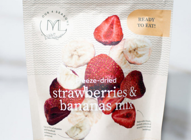 Liofilizuotos braškės su bananais