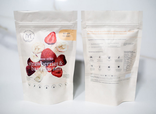 Liofilizuotos braškės su bananais