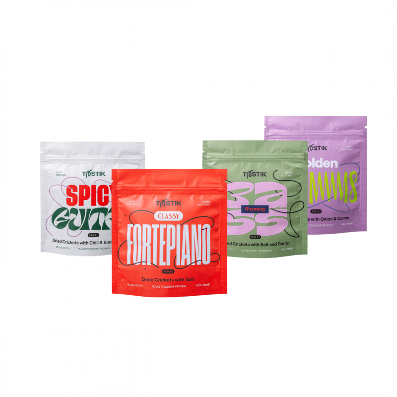 Džiovinti svirpliai (su grietinėle ir juodaisiais pipirais)