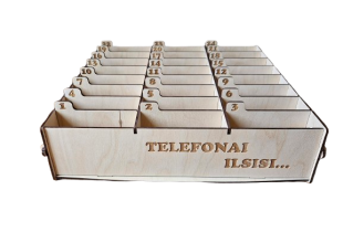 Medinė telefonų dėžutė (24...