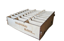 Medinė telefonų dėžutė (24 skyrelių) su individualiu graviravimu