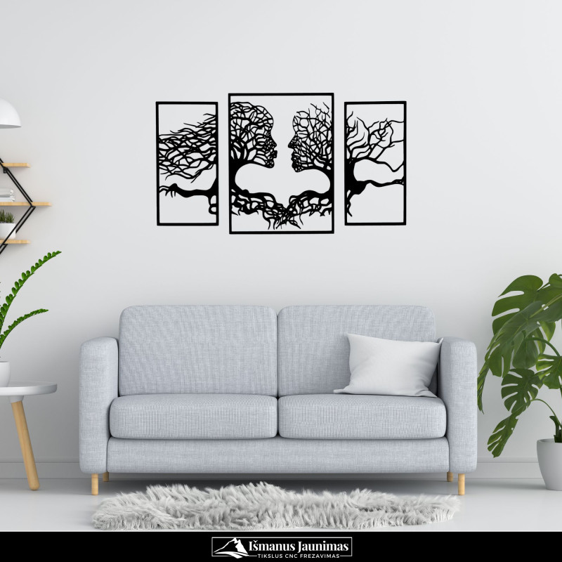 Medinė sienos dekoracija „Meilės žvilgsnis“