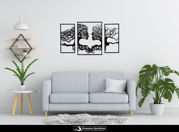 Medinė sienos dekoracija „Meilės žvilgsnis“