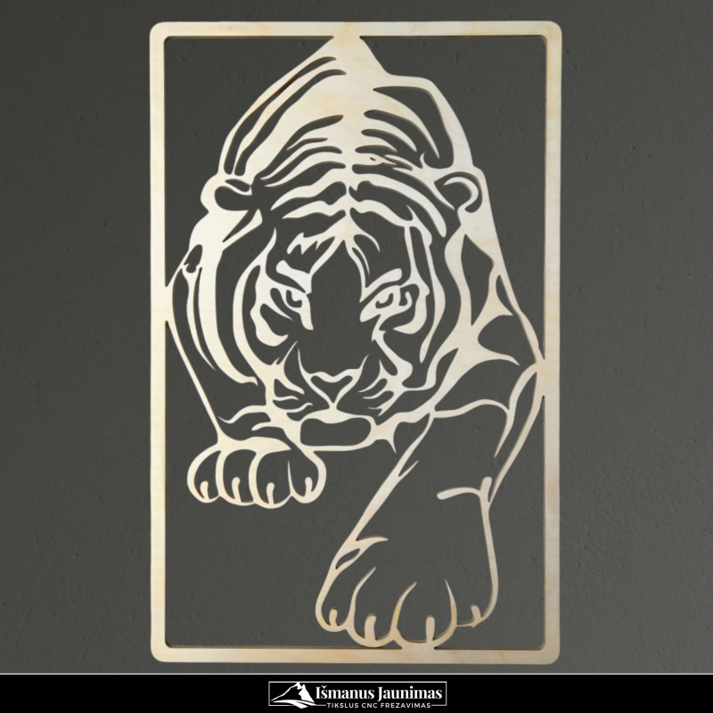 Medinė sienos dekoracija „Tigras“
