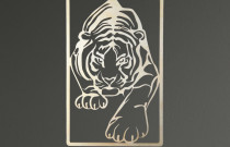 Medinė sienos dekoracija „Tigras“