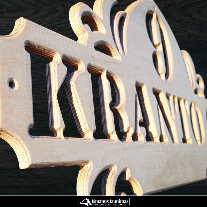 Medinė adreso lentelė 52 cm x 25 cm