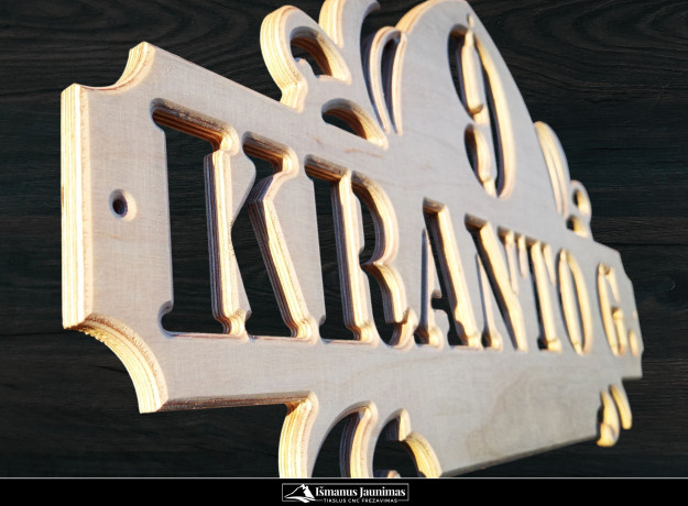 Medinė adreso lentelė 52 cm x 25 cm