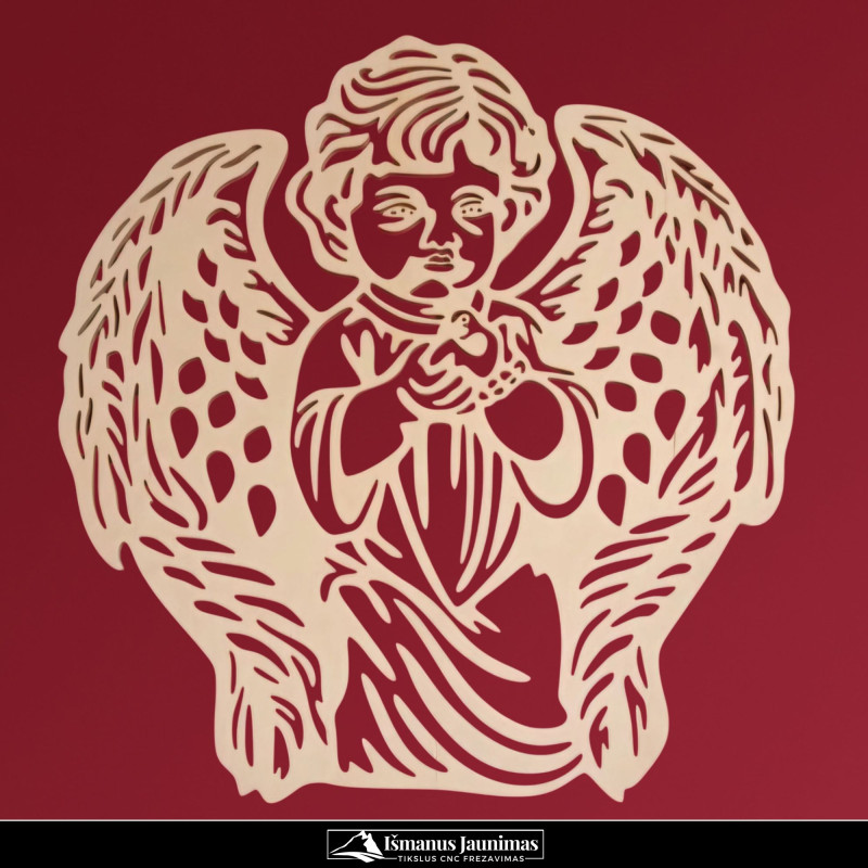 Medinė sienos dekoracija „Angelas Sargas“