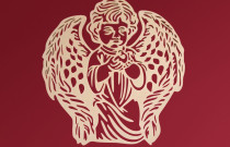Medinė sienos dekoracija „Angelas Sargas“