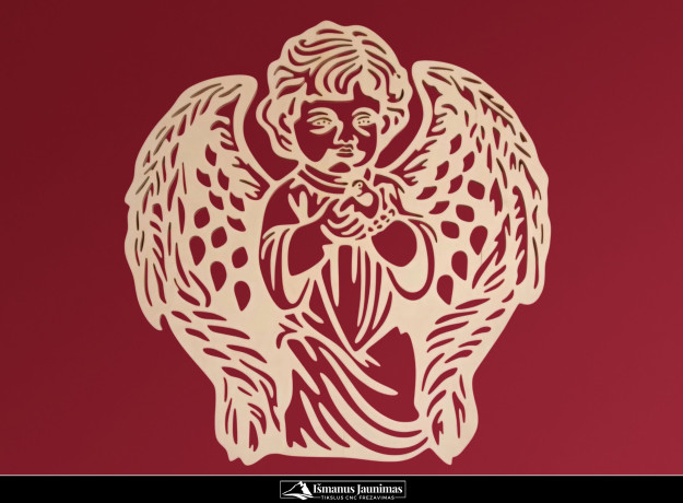 Medinė sienos dekoracija „Angelas Sargas“