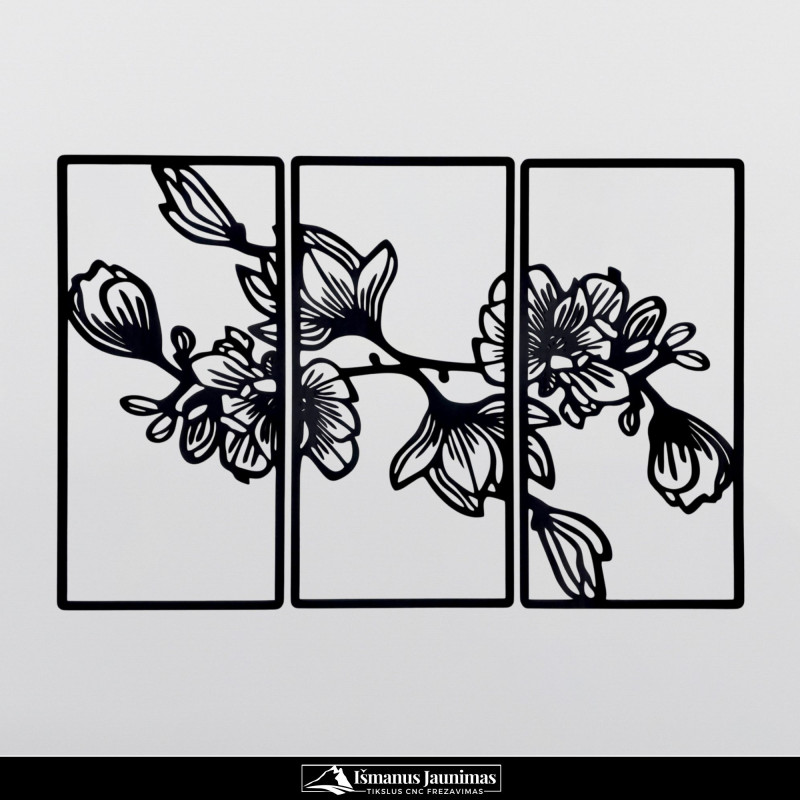 Medinė sienos dekoracija „Gėlės“