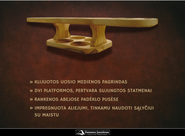 Mobilus padėklas užkandžiams ir gėrimams