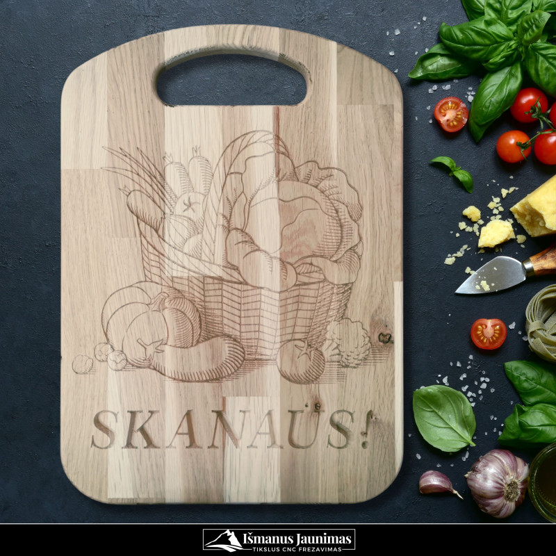 Medinė pjaustymo lentelė „Skanaus!” 