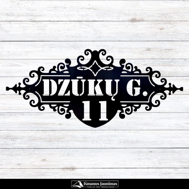 AKP adreso lentelė: 100 cm x 44 cm