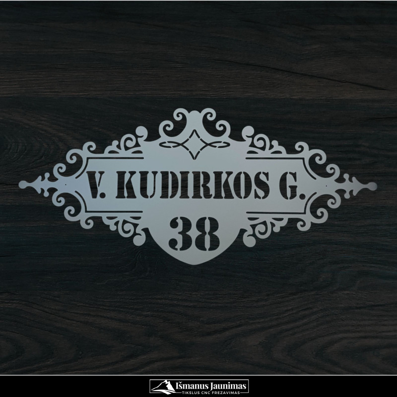 AKP adreso lentelė: 100 cm x 44 cm