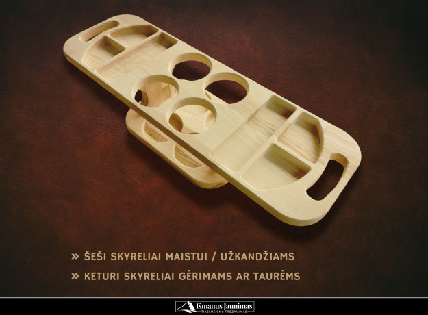 Mobilus padėklas užkandžiams ir gėrimams