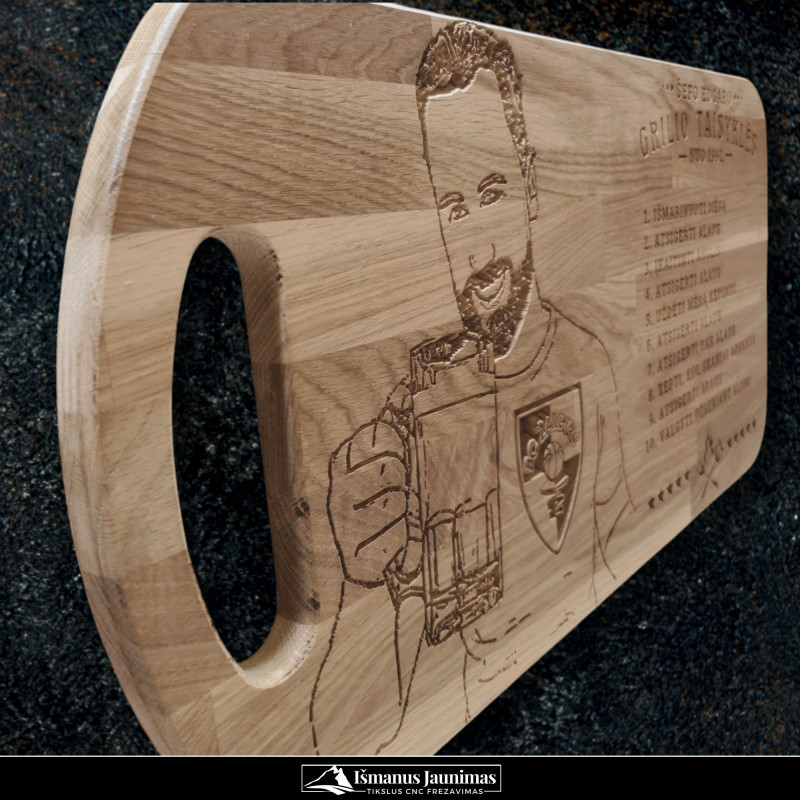 Personalizuota pjaustymo lentelė „Grilio taisyklės“