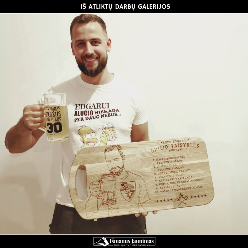 Personalizuota pjaustymo lentelė „Grilio taisyklės“