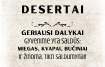 Stalo dekoracija: lentelė „Desertų stalui“