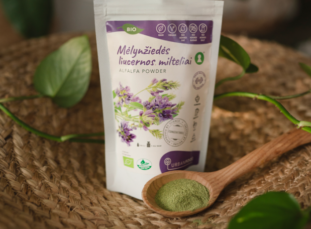 Mėlynžiedės liucernos milteliai - EKOLOGIŠKI, 100 g