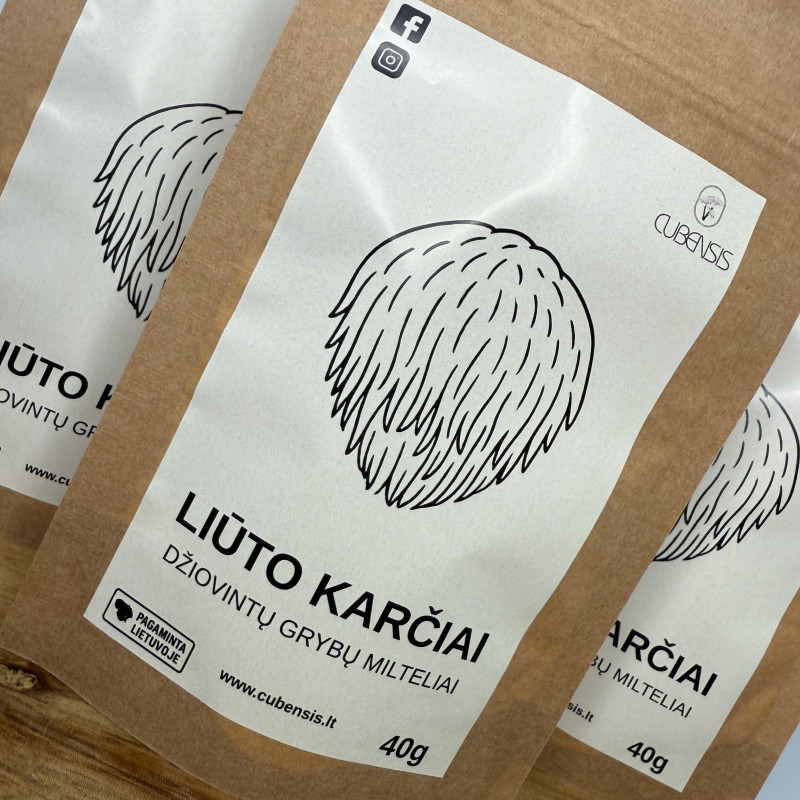 Džiovintų Lion’s Mane grybų milteliai