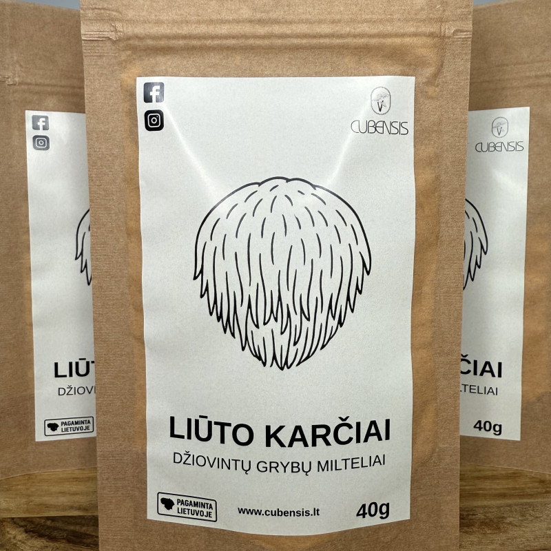 Džiovintų Liūto Karčių (Lion’s Mane) grybų milteliai