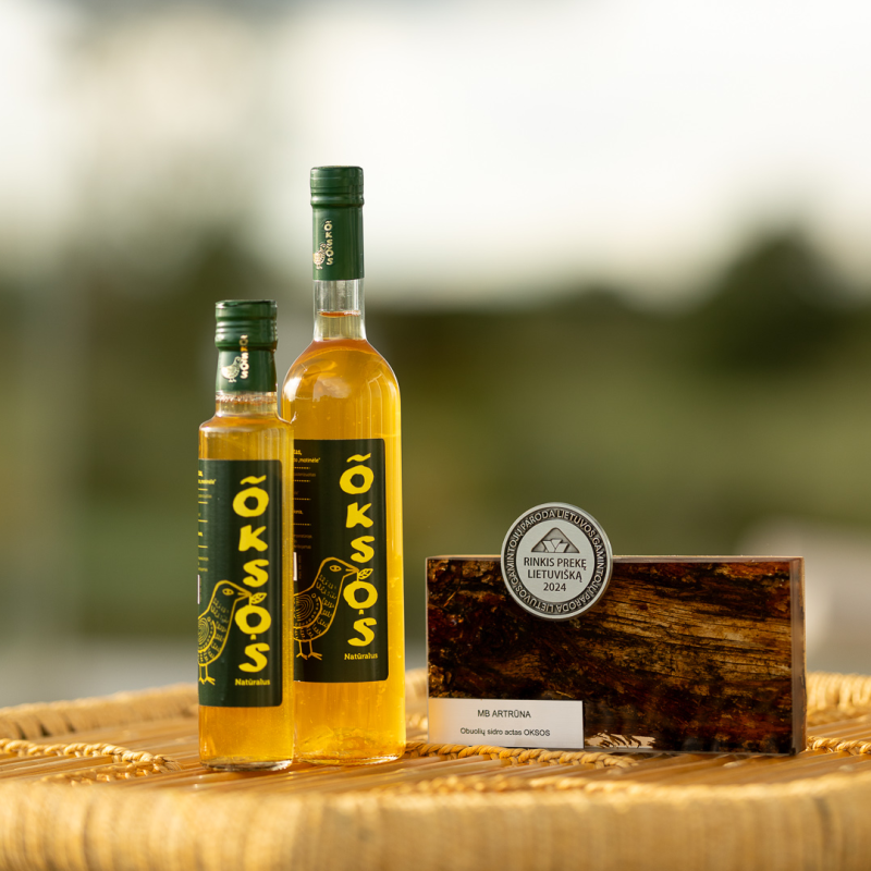 Natūralus obuolių sidro actas „Oksos“, 500 ml