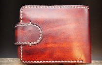 Piniginė su užvartu (raudonmedis)