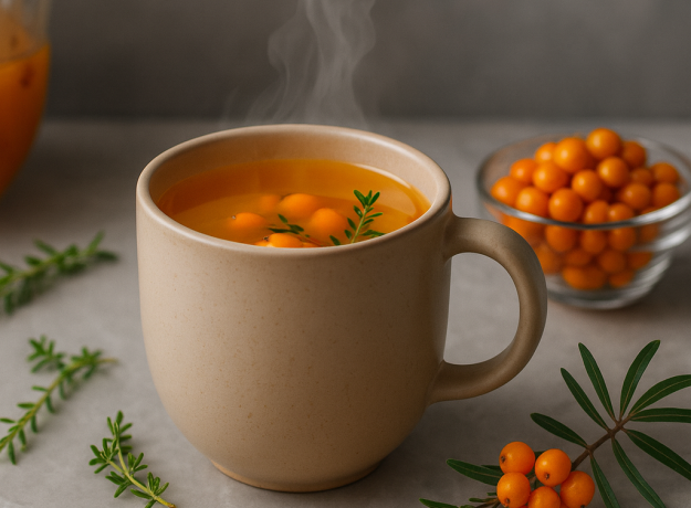 Šaltalankių uogų sirupas 330ml. Tinka arbatoms