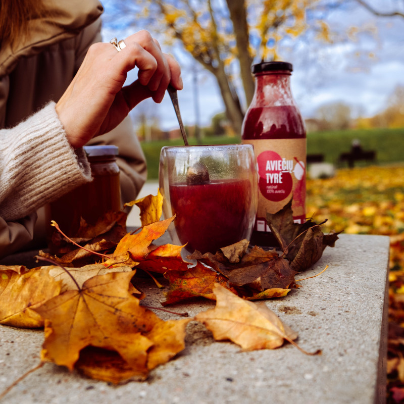 Natūrali aviečių tyrė be cukraus, 500 ml