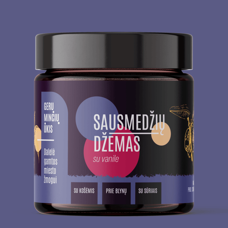 Valgomųjų sausmedžių džemas su vanile, 230g