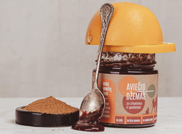 Aviečių džemas su cinamonu ir apelsinais, 230g