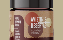 Avietinis desertas su juoduoju šokoladu, 230g