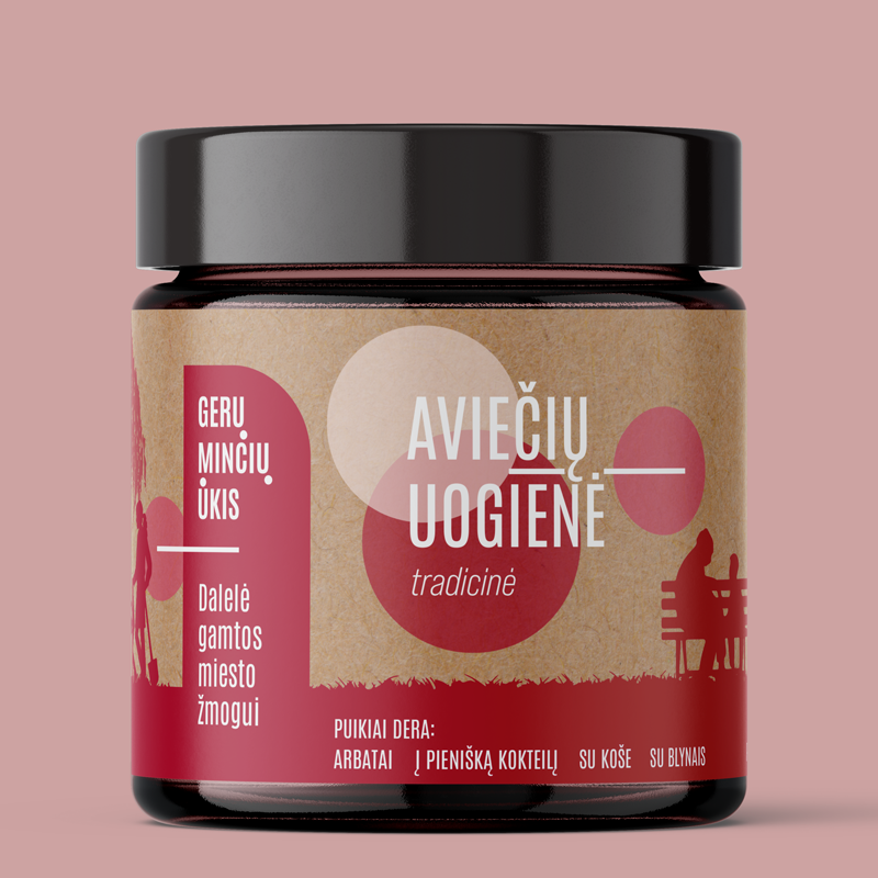 Tradicinė aviečių uogienė, 230g